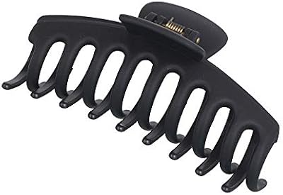 Esteopt Large Plastic Hair Claw Clips Non-Slip Strong Hold for Thick Hair Black
