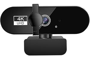 4k Webcam for PC with Microphone, Computer Camera with Noise Cancellation, Privacy Cover, 99° FOV, Plug & Play USB Webcam for