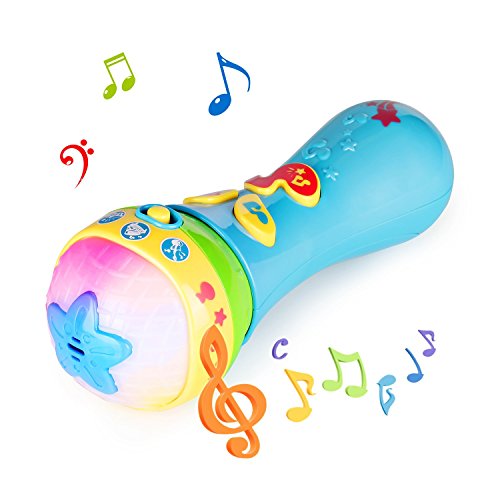 Happkid Baby Microphone My First Microphone with Colorful Light and Sound, Musical Toys for Toddler