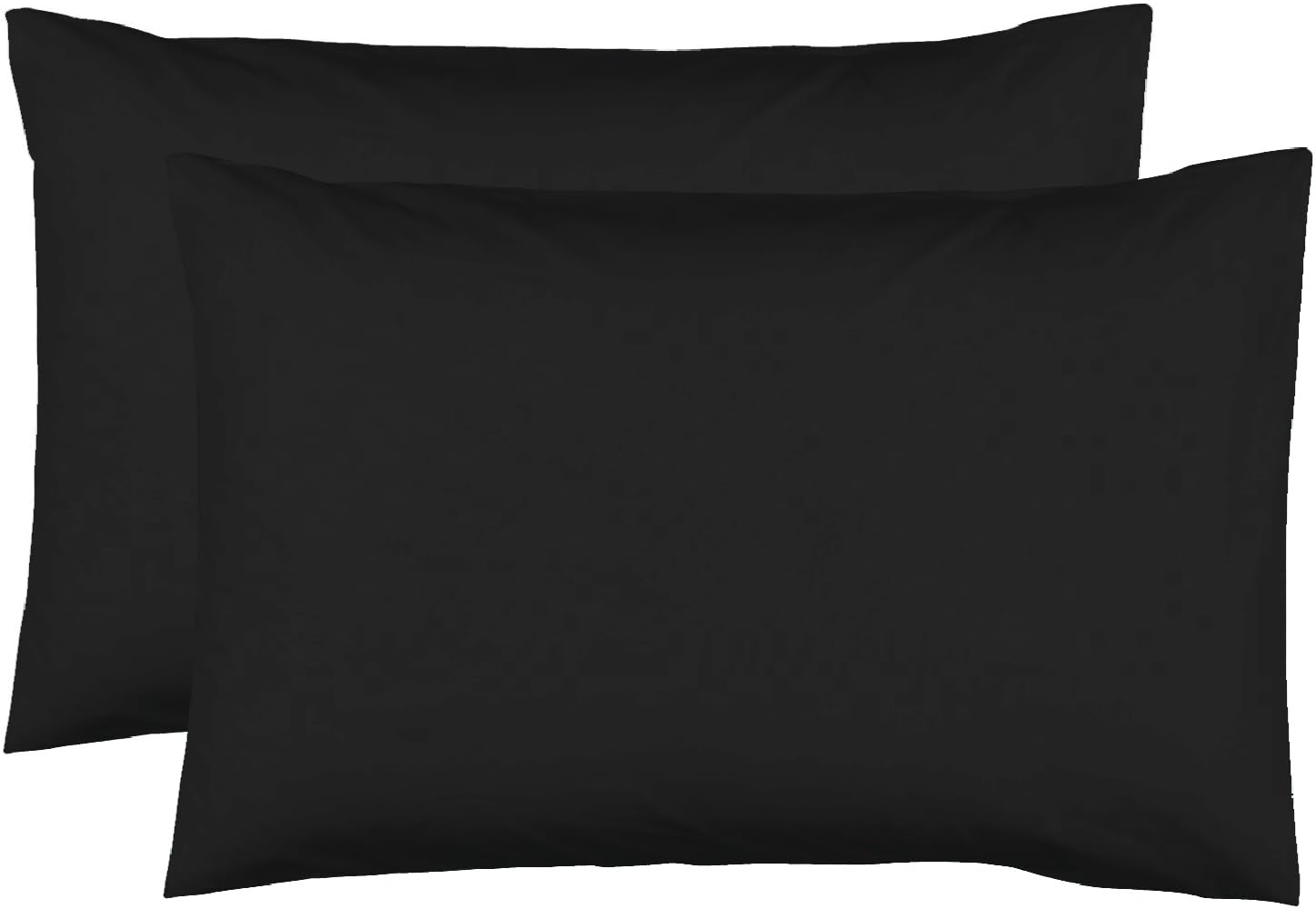 2 Pillowcases 50 x 70 cm – Black – 100% Cotton 57 Thread Count