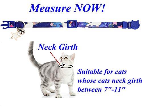 BoomBone Unicorn Cat Collars with Bell,2 Pack Puppy Collar Breakaway and Star Charm - Thumbnail 3