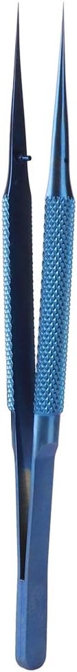 Fafeicy Ti Alloy Tweezer for Phone Repair Soldering, Jewelry Making & More, Blue, Pointed & Curved Style, 14cm/5.5in - Image 3