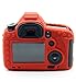 CEARI Professional Silicone Camera Case Rubber Housing Protective Cover for Canon EOS 5D Mark III, 5DS, 5DSR Digital SLR Camera - Red