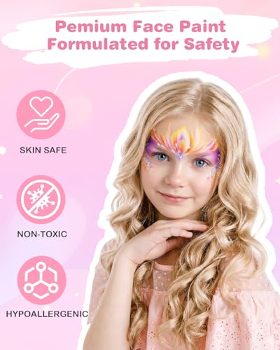 Lictin Pintura Facial y Corporal - 39 Colores, Pintura Corporal Segura e Hipoalergénica Lavable para Halloween, Cumpleaños, LGBTQ+, Pride, Mundial de Fútbol 2026 y Gran Regalo