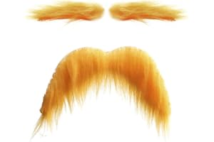 Gaoin Adult Yellow Mustache and Eyebrows Halloween Fake Beard Novelty Cosplay Costume Accessories Funny Party