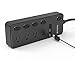 Nekteck Power Strip/Surge Protector Flat Wall Plug with 4 AC Outlets (Individually Controlled) 20W 2-Port USB Charger for iPhone, Samsung Galaxys, Nexus, Tablets, LG, More [4.8ft Cord, 4AC, 2 USB]