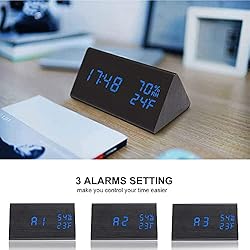 Digital Alarm Clock, with Wooden Electronic LED