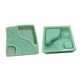 Silicone Mold for Succulent Planter Flower Pot,Gypsum Cement Fleshy Plant Flower Pot Silicone Mould Bonsai,DIY Terraced Fields Muti-Meat Flower Planter Mould