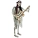 Halloween Haunters Life-Size Standing Skeleton Zombie Man Guitar Bass Player Musician Rock Band Prop Decoration - Thick Rubber Latex