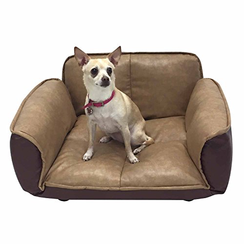 FrontPet Dog Couch/Leather Dog Bed/Reclining Pet Sofa with Stylish