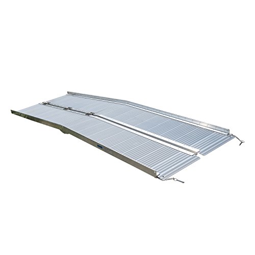 Heavens Tvcz Handicap Ramp Safety Folding 10' Aluminum Wheelchair Elderly, People, Scooter Bikes Motorcycles Threshold Portable Mobility Non-Slip Large Bearing Capacity Professional Easy Use Set-up