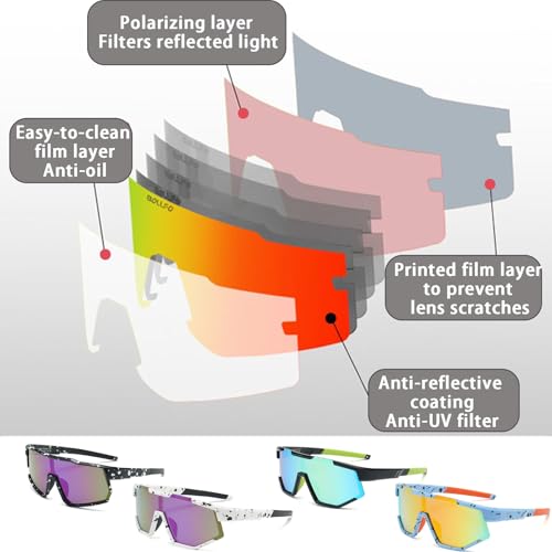 Beafaeur Polarized Sports Sunglasses for Children Cycling Glasses UV400 Protection for Children 5 to 16 Years for Cycling, Tennis Rugby Running, Outdoor Sports
