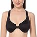 Delimira Women's Comfort Underwire Full Coverage Non-Foam Racerback Front Closure Bra Black 44DD
