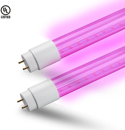 Thinklux LED Grow T8 - LED Grow Light Tube for Garden, Hydroponic, and Greenhouse - 18 Watts - Red/Blue Spectrum, Bypass Ballast, Direct Wire, UL Listed ?Pack of 2)