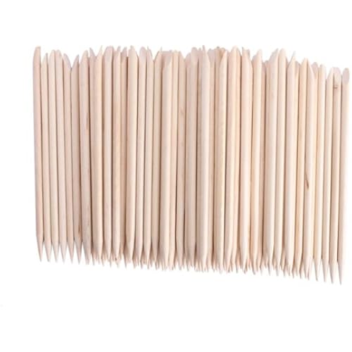 Adecco LLC 50PCS/150PCS/500PCS/1000PCS Nail Art Orange Wood Sticks Cuticle Pusher Remover Manicure Pedicure Tool 110mm (50P)