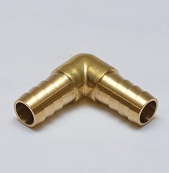 thumbnail image 2 of 5PCS 1/4" Hose Barb 90° Elbow Brass Fitting Right Angle For Water/Fuel/Air 2 of 14