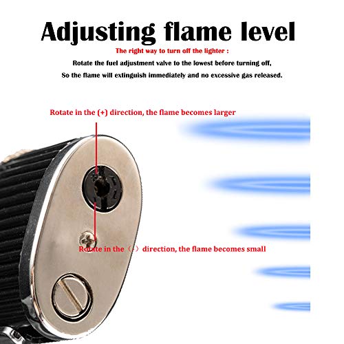 Cigar Cutter and Lighter Set, Cigar Punch Lighter Triple Jet Flame Butane Cigarette Torch Lighter (Gold) - Thumbnail 2