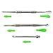 Green Goddess Supply - Multi-Size Wax Carving Tool Set with Removable Green Silicone Tips - Silver - 3-Pack