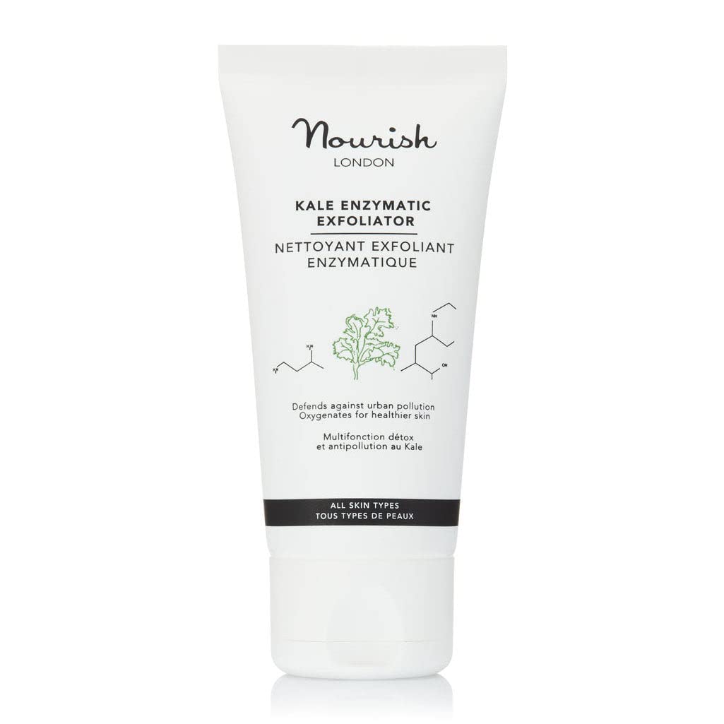 Nourish London Kale Enzymatic Facial Exfoliator 50ml | Anti-Ageing Face Scrub | Natural AHA Exfoliant | Brightening & Smoothing | 100% Vegan | Cruelty-Free | Multi Award Winner