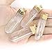 ALEXCRAFT 4 PCS Raw Clear Quartz Crystal Pendant Natural Gem Healing Point Reiki Charm Bulk for Jewelry Making (with Gold Bail)