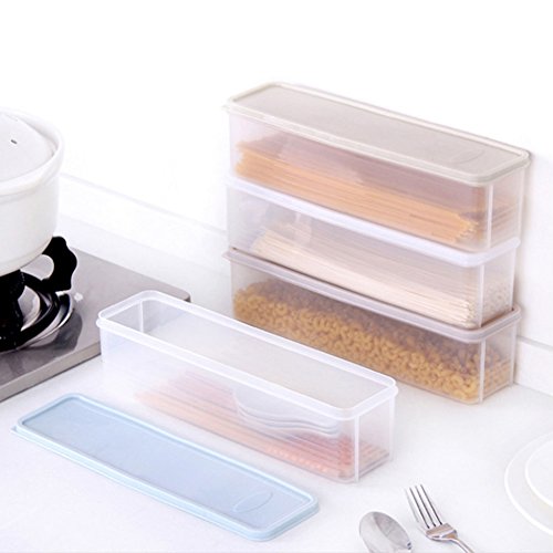 Afco Strip Noodle Storage Box Refrigerator Food Container Drawer Kitchen Food Rack size 30cm x 8.2cm x 8cm (Khaki)
