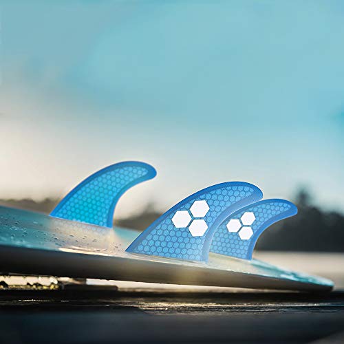 Tanice Surfboard Fins 3 Fins G5 Size FCS Base Surfboard Thrusters with 10'' Coiled Leash, 1 Fin Key and 6 Screws - Thumbnail 7