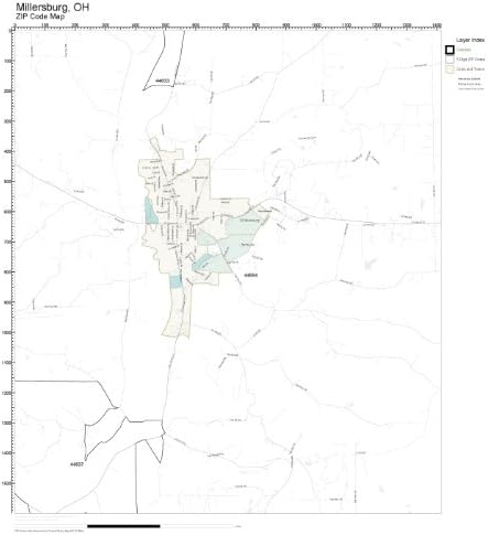 amazon com zip code wall map of millersburg oh zip code map laminated home kitchen zip code wall map of millersburg oh zip code map laminated