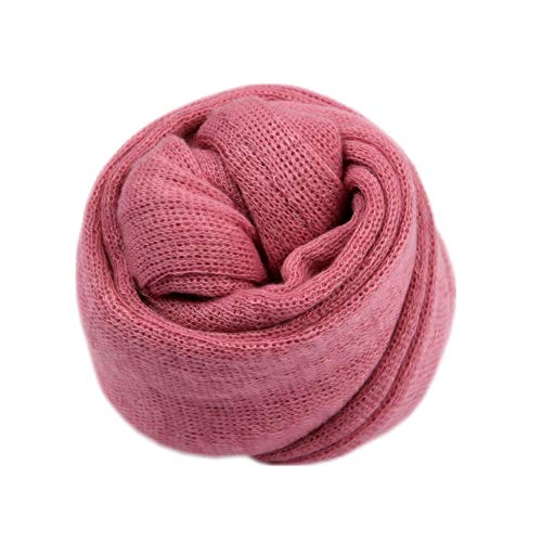 Coberllus Newborn Baby Photo Props Blanket Stretch Knitted Wrap Swaddle for Boy Girls Photography Shoot (Rosy) - Thumbnail 4
