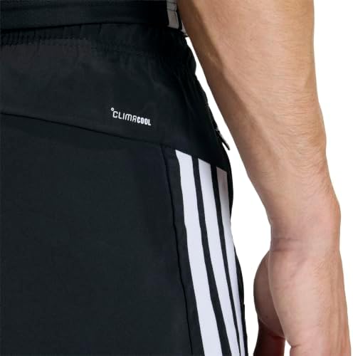 Uomo Workout Essentials Base 3 Stripes Woven Short 7 Inches Shorts, Black/White, M