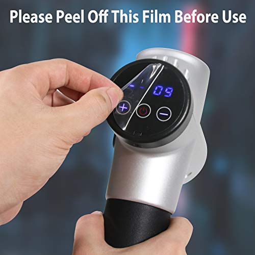 Massage Gun with Carrying Case -HENSUN Professional Handheld Deep Tissue Muscle Massager for Athletes- 20 Speed Strength Levels for Muscle Soreness Relieves (Silver) - Thumbnail 7