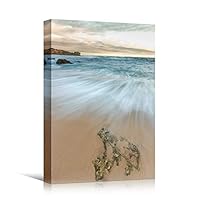 Canvas Wall Art Seashore View Beach Beach Blue Coastal Cool Photography Relax/Calm - 12x18 inches