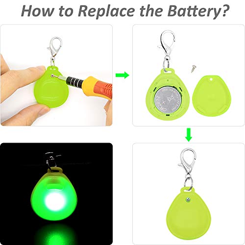 DOMIGLOW LED Dog Collar Light - 2 Packs LED Dog Tag Light for Dog Collar Clip-On Dog Lights for Night Walking & Camping (Blue & Green)