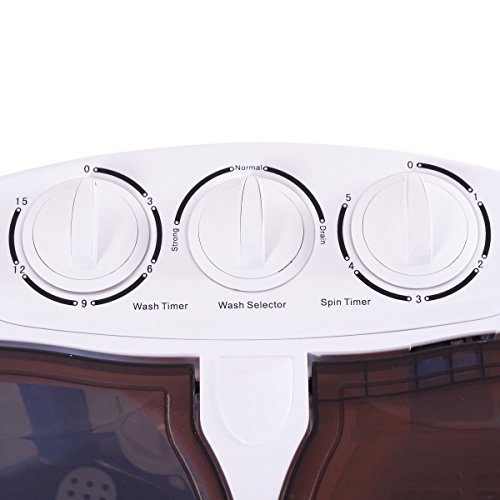 New Twin Tub 14.6lbs Washer Spin Dryer Portable Mini Washing Machine Compact - Thumbnail 7
