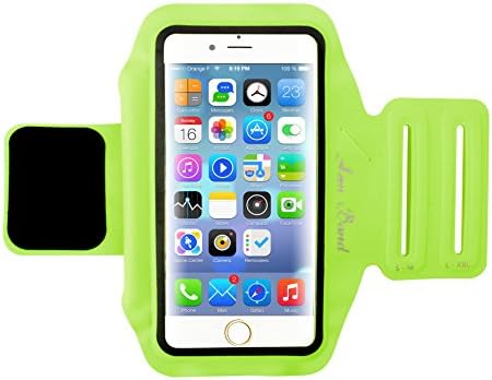 Sports Armband, DIMICA Waterproof Sports Exercise Armband Running Sports Armband Cover for iPhone 7 Plus, 6 plus, 6S plus and Samsung Galaxy S8, S7 Edge for Working Out (Neon Green-XL)