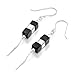 Contemporary Design 925 Sterling Silver Black Onyx Women's Dangle Earrings