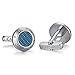 Caperci Men's Contemporary Round Carbon Fiber Tuxedo Shirt Cufflinks, Perfect Fathers Day Gifts for Dad
