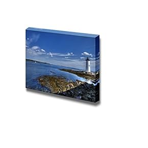 Canvas Prints Wall Art - Beautiful Scenery/Landscape Portsmouth Harbor Light | Modern Wall Decor/Home Decoration Stretched Gallery Canvas Wrap Giclee Print & Ready to Hang - 12" x 18"