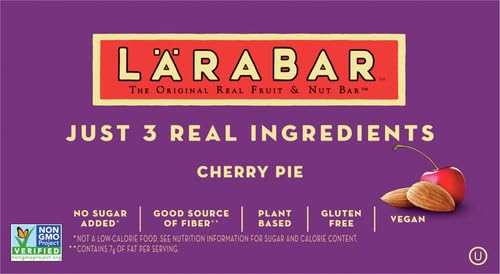 LARABAR CHERRY PIE, GLUTEN FREE VEGAN FRUIT & NUT BAR, 1.7 OZ BARS, 16 CT