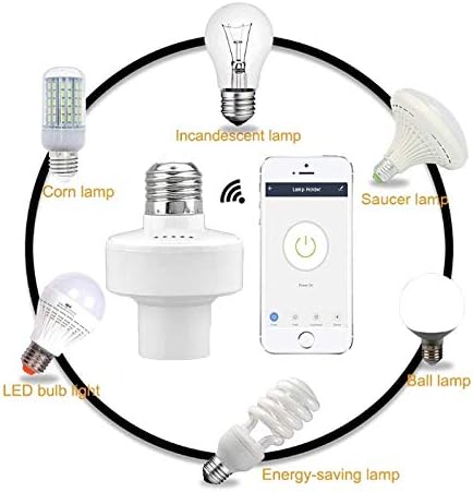 SOLE HOME Adaptador inteligente para bombilla WiFi E26E27 adaptador de bombilla LED compatible con Alexa Google Home APPcontrol de voz funcin de temporizador no requiere concentrador