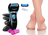 PURSONIC Black Battery Operated Callus Remover, Foot Spa and Foot Smoother CR360 W/ 2 Cartridge Rollers