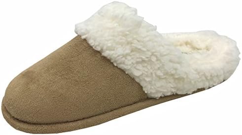 Hello Cozi Runs Small, Order 1 Full Size Bigger - Cozy Sugar Mule Slide Slippers Faux Suede Fur Lined, Camel 9