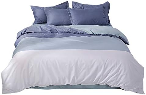 Karamoda Four-Piece Bedding Set Stripe Print Duvet Cover Pillowcase Full Size Simple Bed Sheet Set