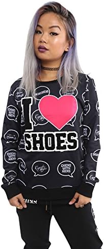 Cupcake Mafia Women's I Love Shoes Sweatshirt in Black