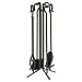 UniFlame 5-Piece Black Wrought Iron Fireplace Tools Set (F-11140)