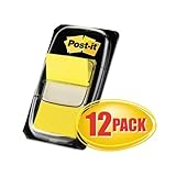 MMM680YW12 - Post-it Flags Value Pack, Yellow, 1 in Wide, 50/Dispenser, 12 Dispensers/Pack