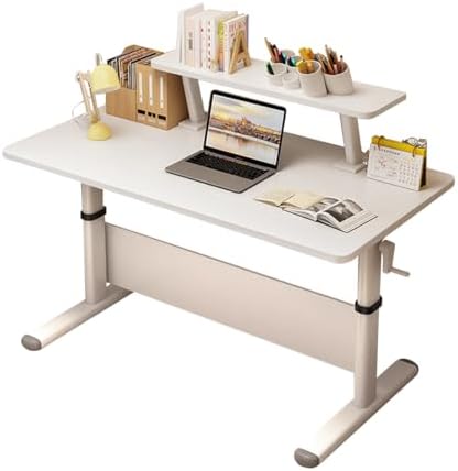 Simple Modern Computer Desk - Home Office Writing Table, Study Desk For Bedroom, Sturdy Metal Legs, Rounded Corners