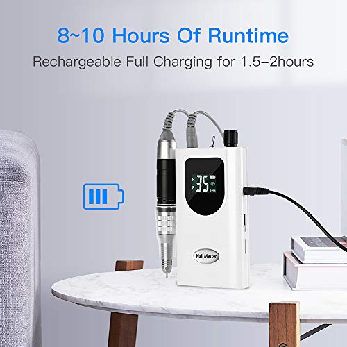 image for 35000RPM Portable Nail Drill Machine,Seesii Professional Rechargeable 