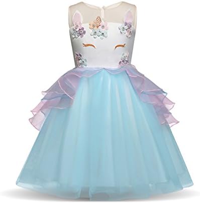 SANNYHHOOT Baby Girl's Flower Tutu Birthday Princess Dress Halloween Pageant Party Dress up