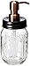Industrial Rewind Mason Jar soap Dispenser - 16oz Clear Pint Ball Mason Jar with Black lid/Smooth Action Copper Pump