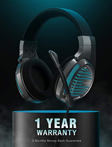 PeohZarr Gaming Headset Xbox One Headset PS4 Headset 7.1 Surround Sound, Noise Canceling Over Ear Headphones with Mic, LED Light, PC Gaming Headset Compatible with PS4, Xbox One, Switch, PC, Mac